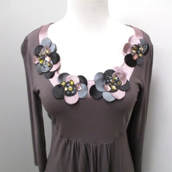 Boden Jeweled Neckline Viscose Dress - Picture 3 of 6